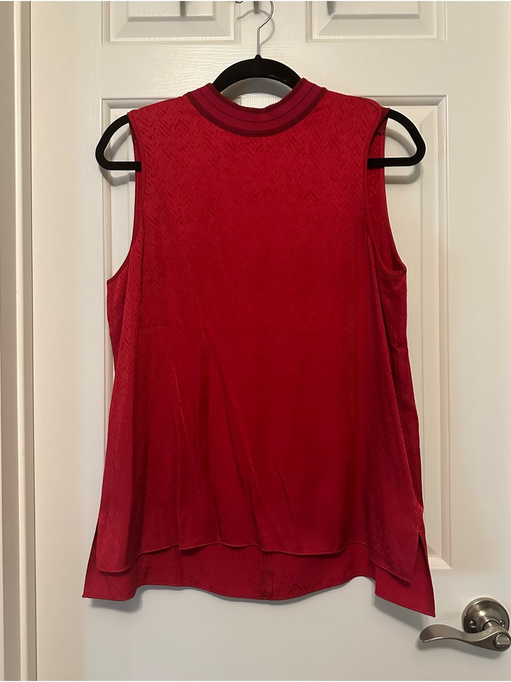 rag & bone Red Sleeveless Mock-Neck Tank Top